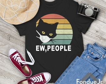 Black Cat Face EW PEOPLE Funny T-Shirt For Cat Lover Men's T-shirt Cottonl Tee Black Cat Face EW PEOPLE Funny T-Shirt For Cat Lover Men's T-shirt Cottonl Tee