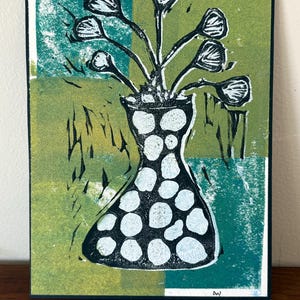 Nature-Inspired Linocut Reduction Print – Limited Edition Abstract