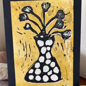 Nature-Inspired Linocut Reduction Print – Limited Edition Abstract