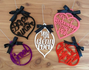 Set di ornamenti Mean Girls – 5 citazioni di film – Decorazioni natalizie in acrilico