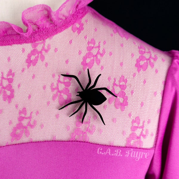 Spider Brooch - Laser Cut Acrylic - Spider Pin - Halloween Jewelry - Halloween Brooch - Spider Jewelry