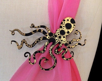 Spotted Octopus Brooch - Large 4" Octopi Pin - 9 Color Options - Metallic or Neon Laser Cut Acrylic (C.A.B. Fayre Original Design)