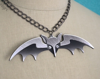 Lily Munster Bat Necklace (Large 6") - Laser Cut Acrylic Necklace - Lily Munster Halloween Costume Necklace