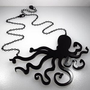 Octopus Necklace Medium 4 40 Color Options Laser Cut Acrylic Octo Necklace C.A.B. Fayre Original Design image 3