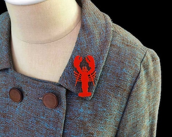 Lobster Brooch / Pin - 29 Color Options - Laser Cut Acrylic Brooch (C.A.B. Fayre Original Design)