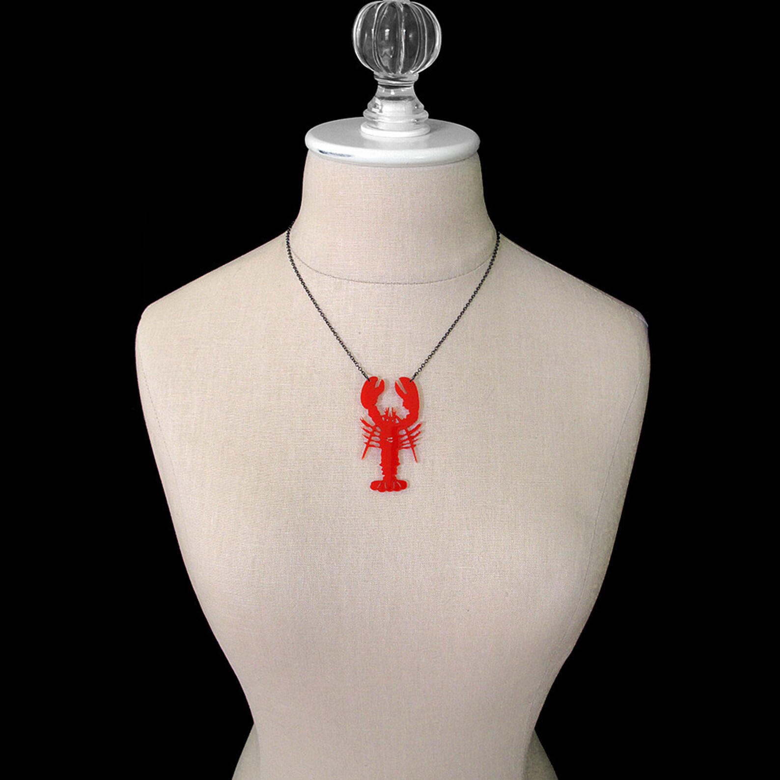 Lobster Necklace Laser Cut Necklace C.A.B. Fayre Original Etsy