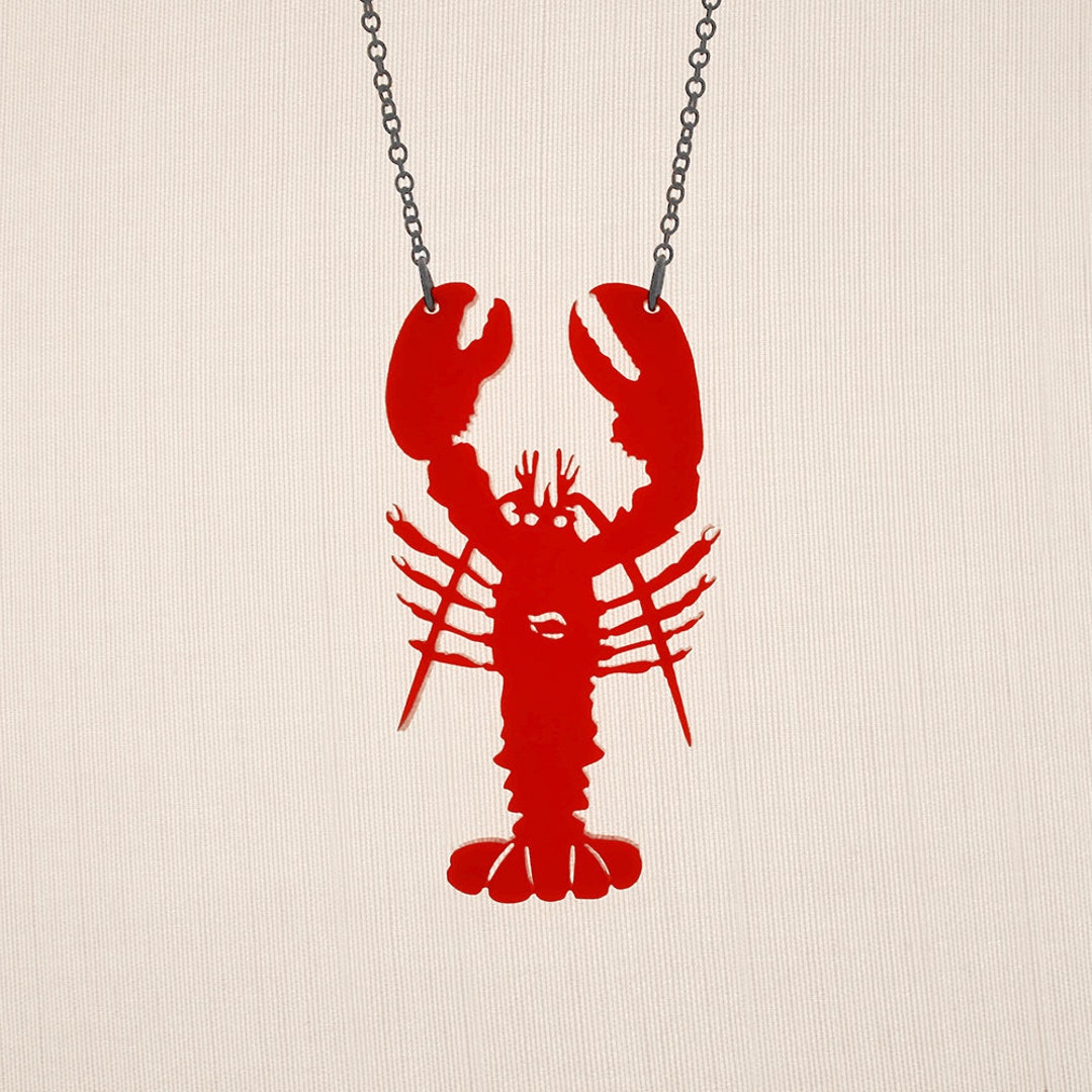 Lobster Necklace 35 Color Options Laser Cut Acrylic Etsy
