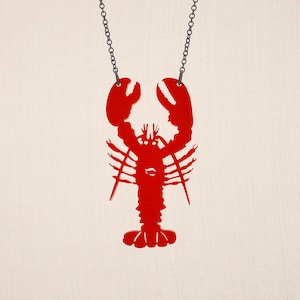 Lobster Necklace - 35 Color Options - Laser Cut Acrylic Necklace (C.A.B. Fayre Original Design)