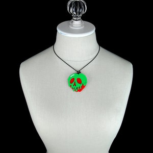 Poison Apple Necklace SMALL 2 You Select Poison Slime & Apple Color Snow White Laser Cut Acrylic Halloween Costume Necklace image 2