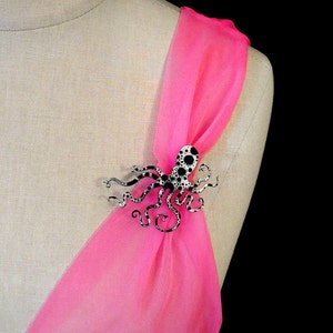 Spotted Octopus Brooch – 2.5&quot; Octo Pin – 9 Colors – Neon or Metallic Acrylic Jewelry