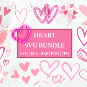 Hart Svg-bundel, hart Svg, hand getrokken hart svg, open hart Svg, doodle hart Svg, schets hart Svg, liefde Svg, Valentine Svg, Cricut, png, dxf