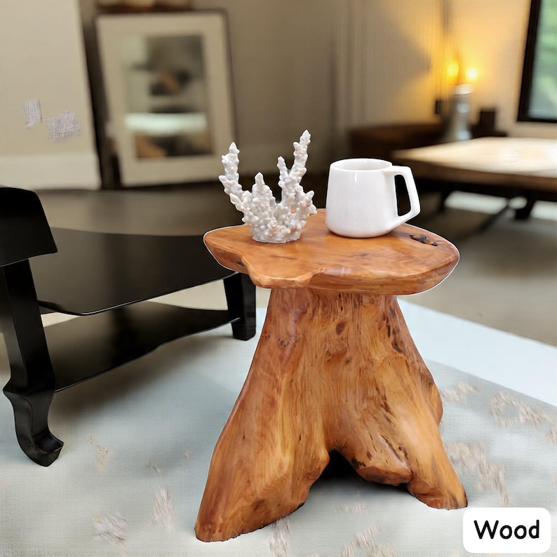 Live Edge Wood Tree Stump Stool – Rustic Natural Accent Table - Etsy