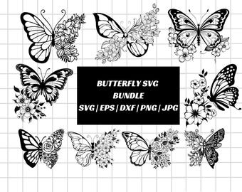 Butterfly SVG Bundle: Layered Butterfly Files for Cricut & Silhouette (Digital Download)