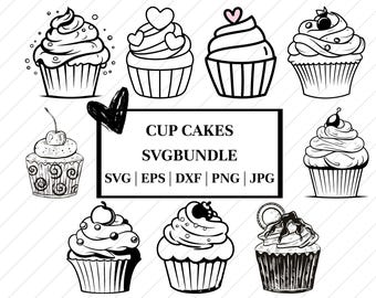 Cupcake & Muffin SVG Bundle: Dessert Cut Files (Instant Download