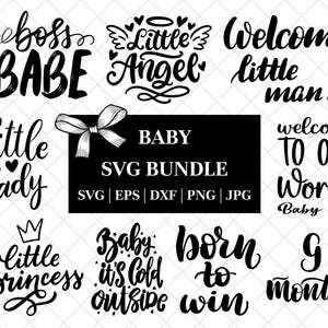 Bundle SVG bébé, Baby Shower SVG, lot de nouveau-né SVG, lot de citations de bébé, bébé mignon disant svg, svg drôle de bébé, Svg bébé garçon fille, Png