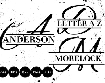 Split Monogram Alphabet SVG: Cricut & Silhouette Cut Files (Digital Download)