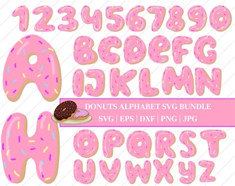 Pink Donut Alphabet Svg | Kids Letters, Sublimation (Instant Download)