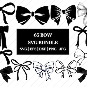 Black Bow Svg Bundle, Ribbon Bow Svg, Coquette Bow Svg, Bow Tie Svg, Ribbon Bow Clipart, Svg Files For Cricut, Instant Download, Silhouette