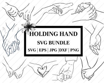Holding Hands SVG Bundle: Couple Silhouette Cut Files for Cricut
