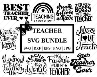 Teacher SVG Bundle: Back to School Cricut Cut Files (Digital Download)