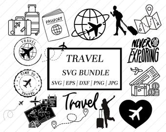 Travel SVG Bundle: Funny Vacation Clipart, Cricut & Silhouette Files