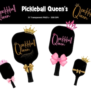 ピックルボール クイーン PNG、ピックルボール クリップアート、ママへのプレゼント、マグ デザイン スポーツ PNG、ピックルボール T シャツ デザイン、ピックルボール 招待状、デジタル ダウンロード