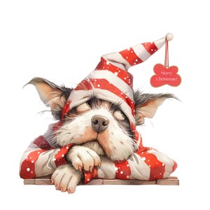 Pacote de clipart de cachorros de Natal peculiares, 12 PNG de cachorros fofos e engraçados, cachorros engraçados de Natal, uso comercial, criação de cartões, animais de Natal peculiares