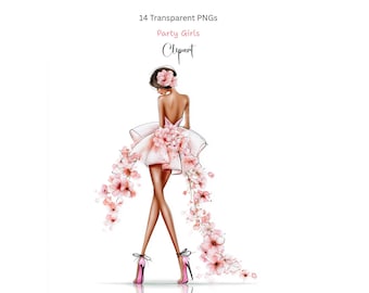 Imágenes prediseñadas de cumpleaños (14 PNG transparentes) - Ilustración de moda, scrapbooking, imágenes prediseñadas para invitaciones - Descarga digital