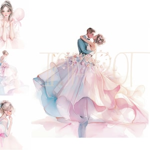Clipart de fiesta Clipart de acuarela imprimible 14 JPG de alta calidad Manualidades de papel Diarios basura Clipart de cumpleaños Globos Clipart de fiesta de cumpleaños