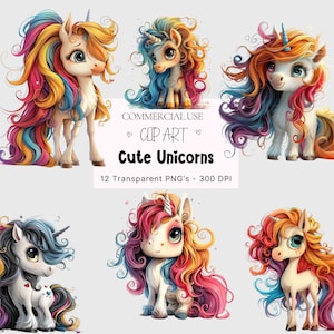 Cute Unicorn Clipart Bundle, Rainbow Unicorn Clipart, Whimsical Unicorn PNG  Unicorn Clipart, Unicorn Png Quirky Unicorn PNG Kawaii Unicorn