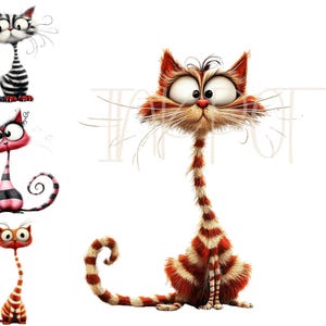 Lot de 15 images PNG transparentes haute résolution Chats mignons et rigolos Chats rigolos pour la fabrication de cartes