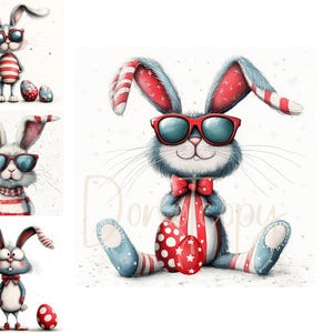 Easter Bunny Clipart 10 Digital Clipart Watercolour Clipart High Quality JPG Printable Clipart Easter Chicks, Quirky Birds Funny Animals