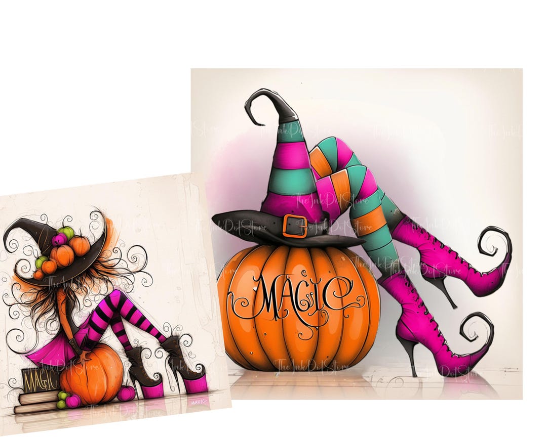 Halloween Witch Clip Art 10 High Res Watercolour Jpgs Scrapbooking ...