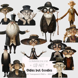 22 Funny Old People Clipart, Elderly People Clipart, Cute Grandma PNG, Old People PNG Bundle, Cheerful Old Lady, Funny Old People PNG,