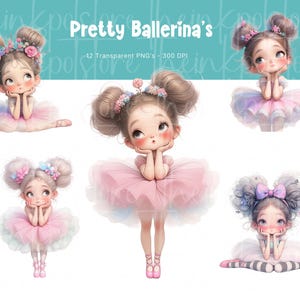 Clipart di ballerine carine, pacchetto di clipart di ragazze eccentriche, clipart di ballerine, clipart di balletto, clipart di ballerina carina, effimeri stravaganti