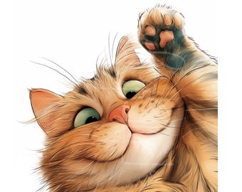 Quirky Cat Clipart -  15 JPGs - Digital Download - Funny Cats Printables