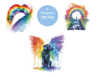 Rainbow Paw print clipart - Dogs Rainbow - Transparent PNG/JPG
