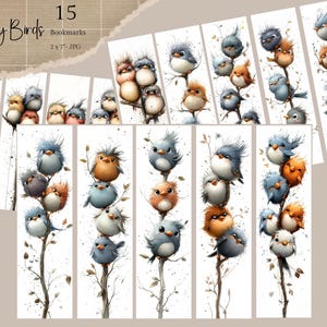15 marcadores de pássaros peculiares Marcadores de pássaros engraçados para impressão, conjunto de marcadores de pássaros engraçados para impressão, marcadores de pássaros peculiares para impressão, marcadores de livros