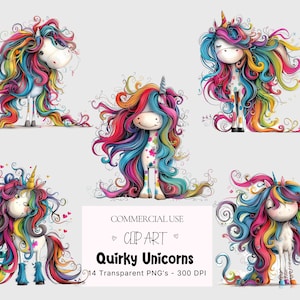 Cute Unicorn Clipart Bundle, Rainbow Unicorn Clipart, Whimsical Unicorn PNG  Unicorn Clipart, Unicorn Png Quirky Unicorn PNG Kawaii Unicorn