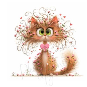 Imágenes prediseñadas de gatos, 14 archivos JPG de acuarela de alta resolución, para diario basura, scrapbooking, tarjetas, descarga digital, gatos divertidos, gatos lindos, efímeras, gatitos