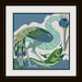 Bird and Fish Tile Cross stitch pattern PDF arts and craft style william de morgan