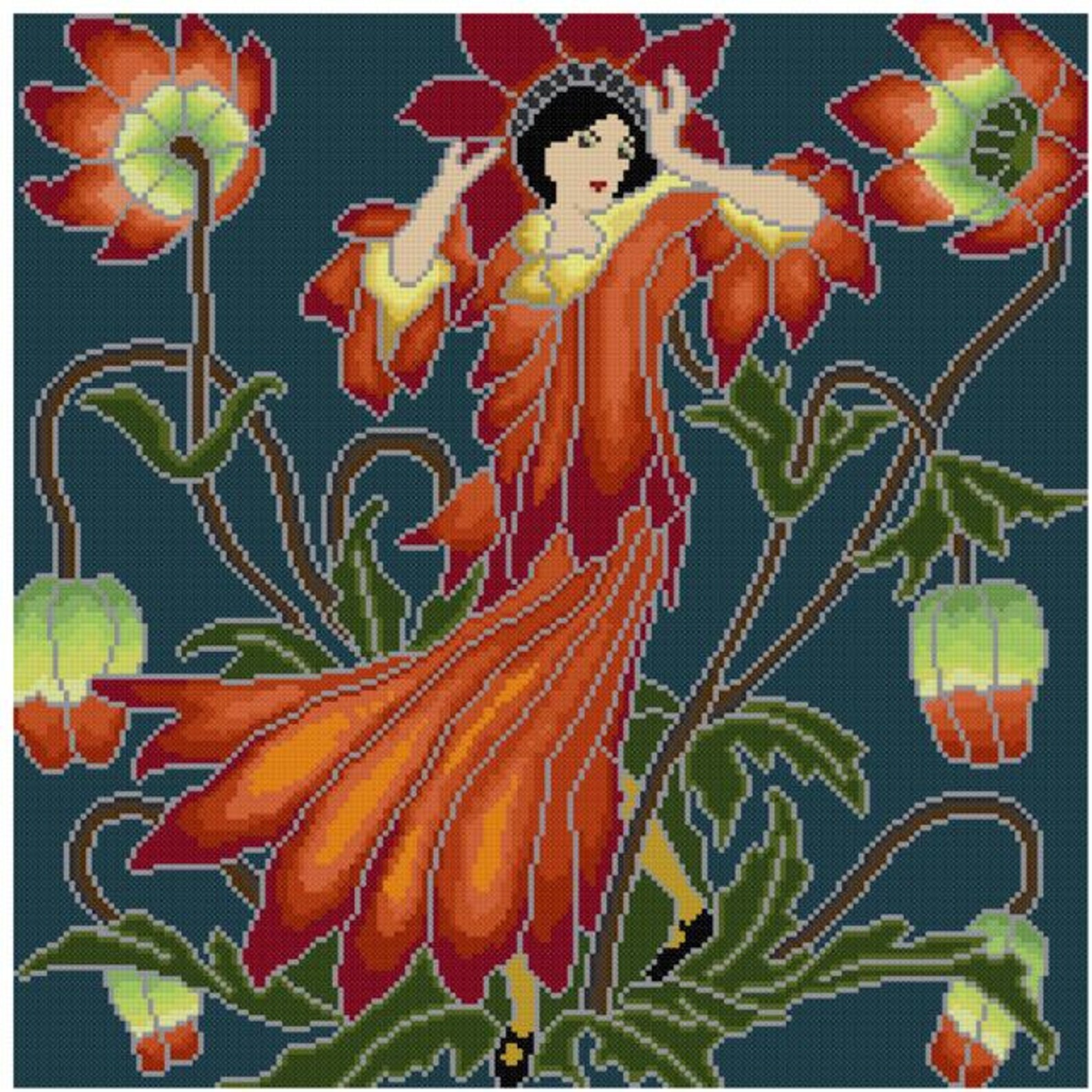 Anemone Flower Fairy Adaptation Cross Stitch Pattern PDF - Etsy
