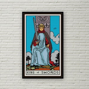 Patrón punto de cruz carta del tarot Rey de Espadas PDF