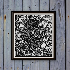 La Souris The Mouse cross stitch pattern PDF Raoul Dufy Woodblock illustration 1911 black and white Bestiary