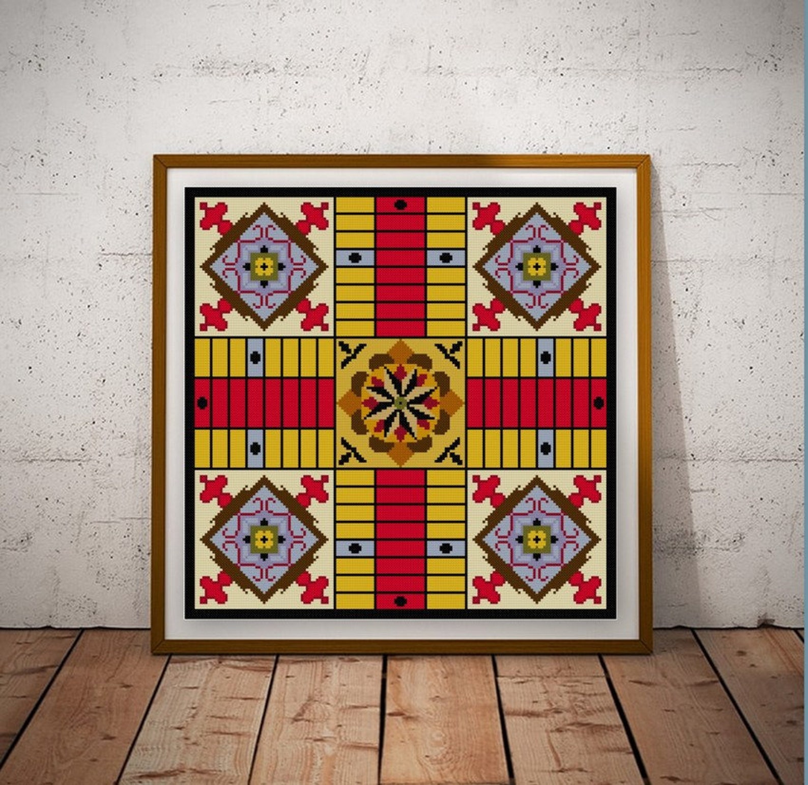 Pattern Vintage Parcheesi Game Board Cross Stitch Pattern PDF - Etsy
