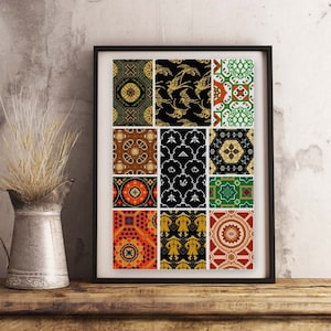 Japanese Design Sampler No. 1 Cross stitch pattern PDF antique designs Ornamentation textile patterns