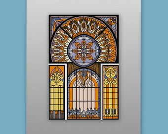 ステンドグラス No. 2 クロスステッチパターン PDF アール