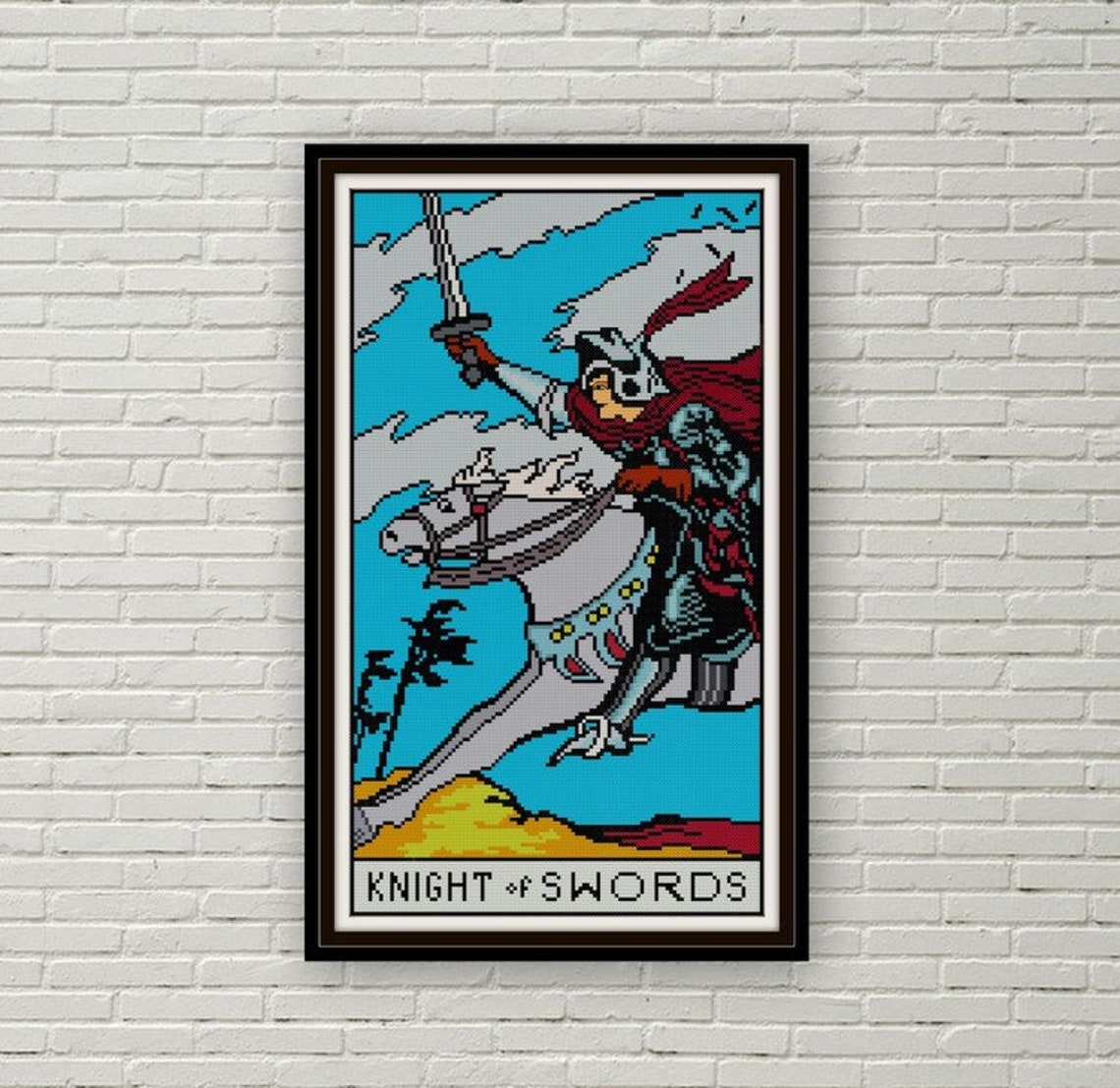 knight-of-swords-tarot-cross-stitch-pattern-pdf-etsy