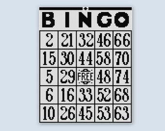 Bingo card cross stitch pattern PDF Games cross stitch