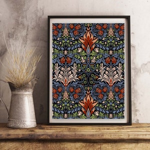 William Morris Snakeshead Cross stitch pattern PDF Arts and Crafts 1890s